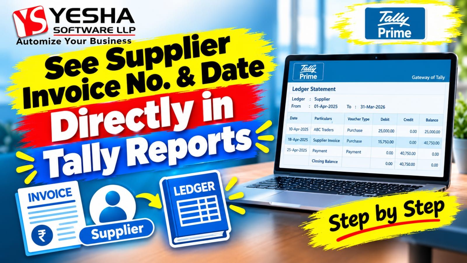 Supplier Invoice Number & Date Directly in TallyPrime Reports